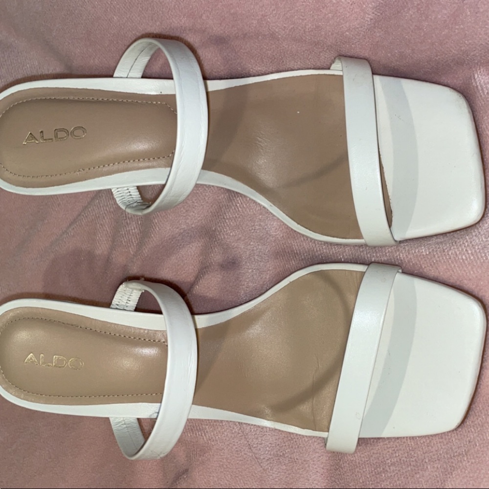 White Aldo heels